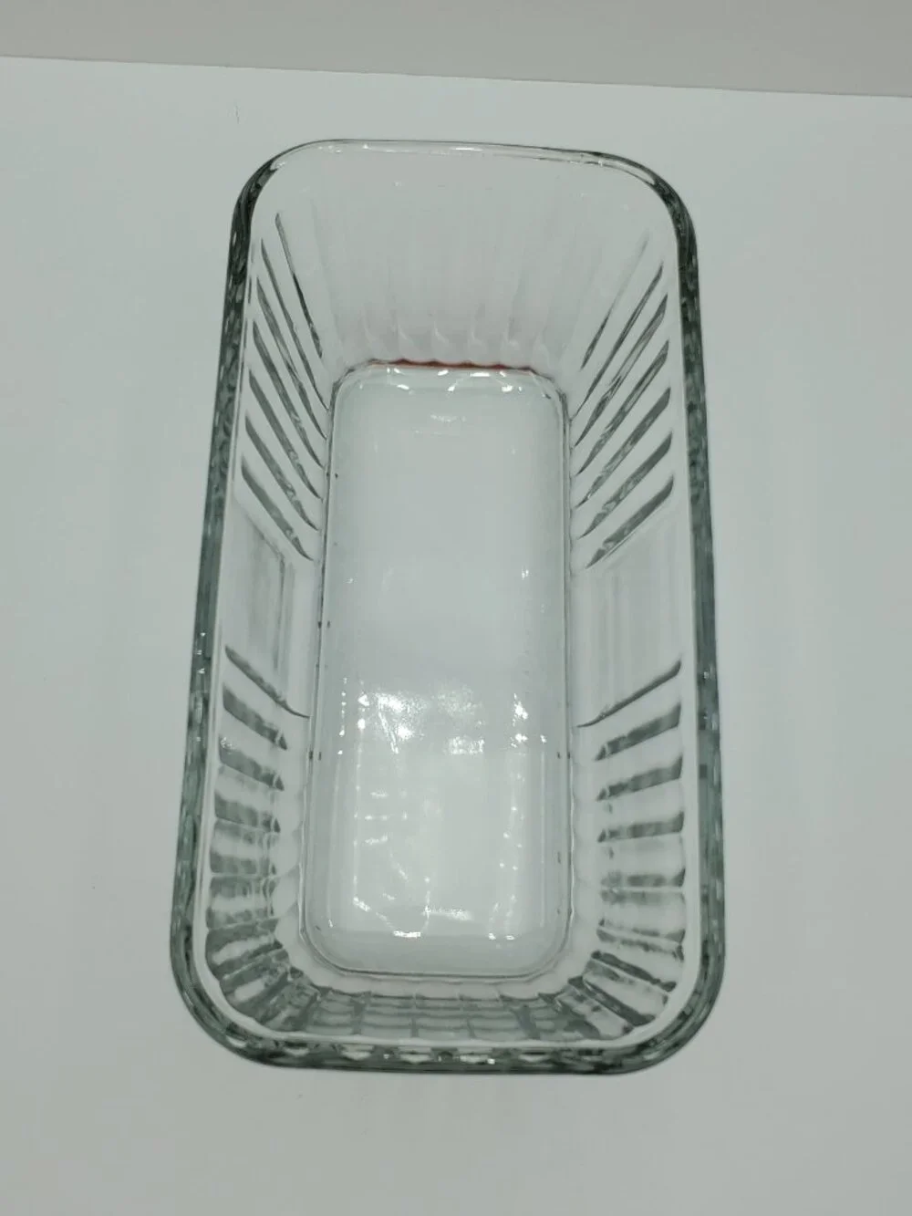 Ribbed Glass Refrigerator Dish Rectangular Glass Fridgie Lidded Glass Dish